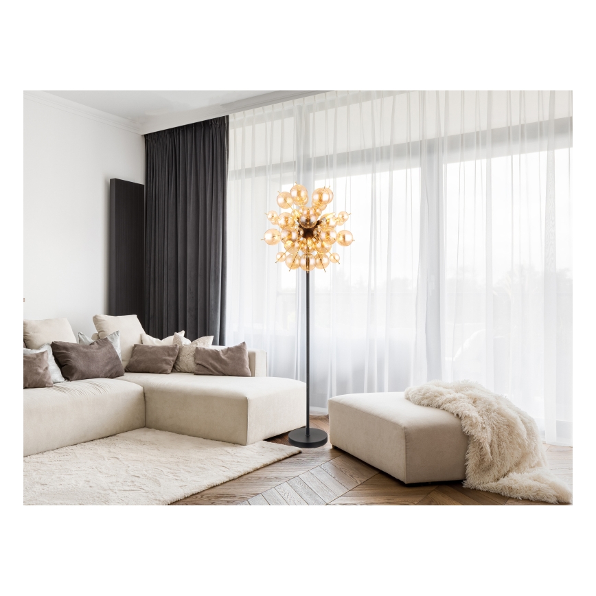 Globo - Staande lamp 6xE14/25W/230V bruin/gerookt