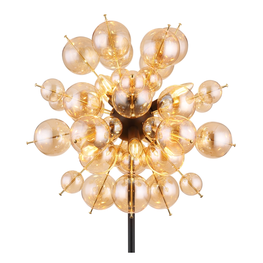 Globo - Staande lamp 6xE14/25W/230V bruin/gerookt
