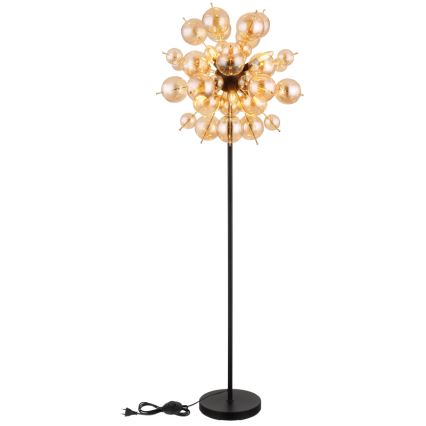 Globo - Staande lamp 6xE14/25W/230V bruin/gerookt