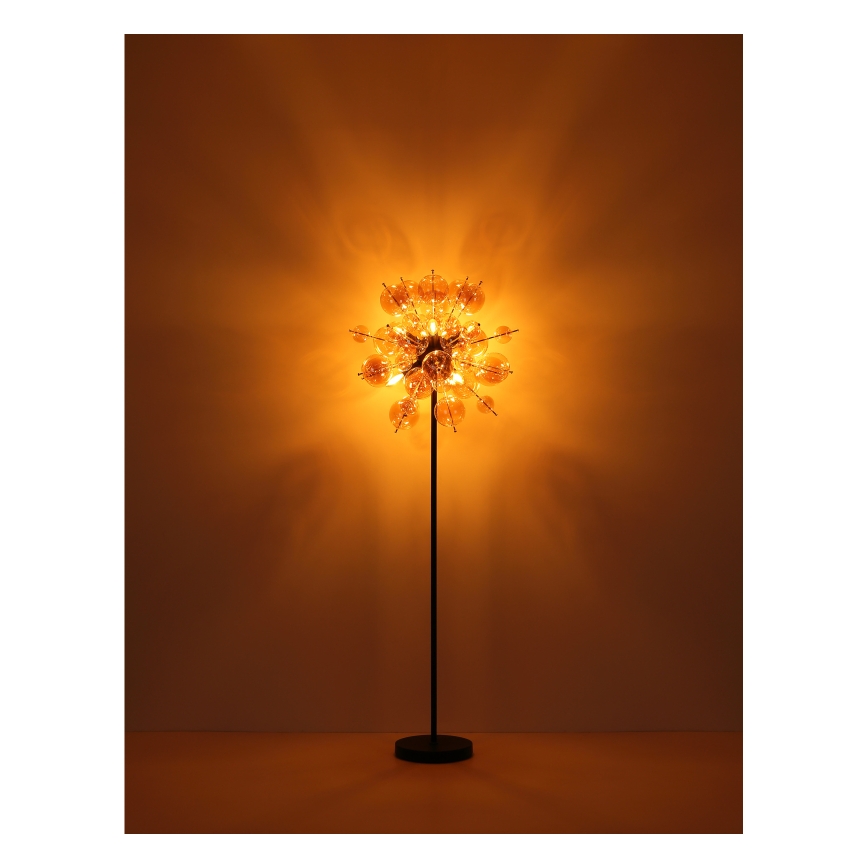 Globo - Staande lamp 6xE14/25W/230V bruin/gerookt