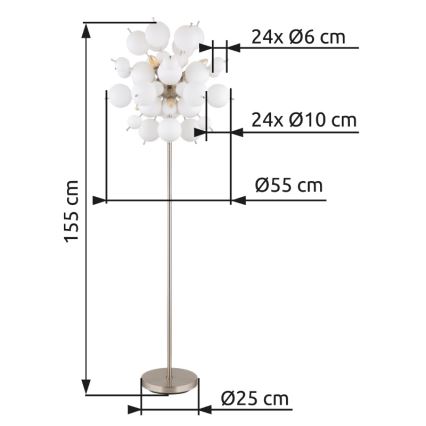 Globo - Staande lamp 6xE14/25W/230V wit