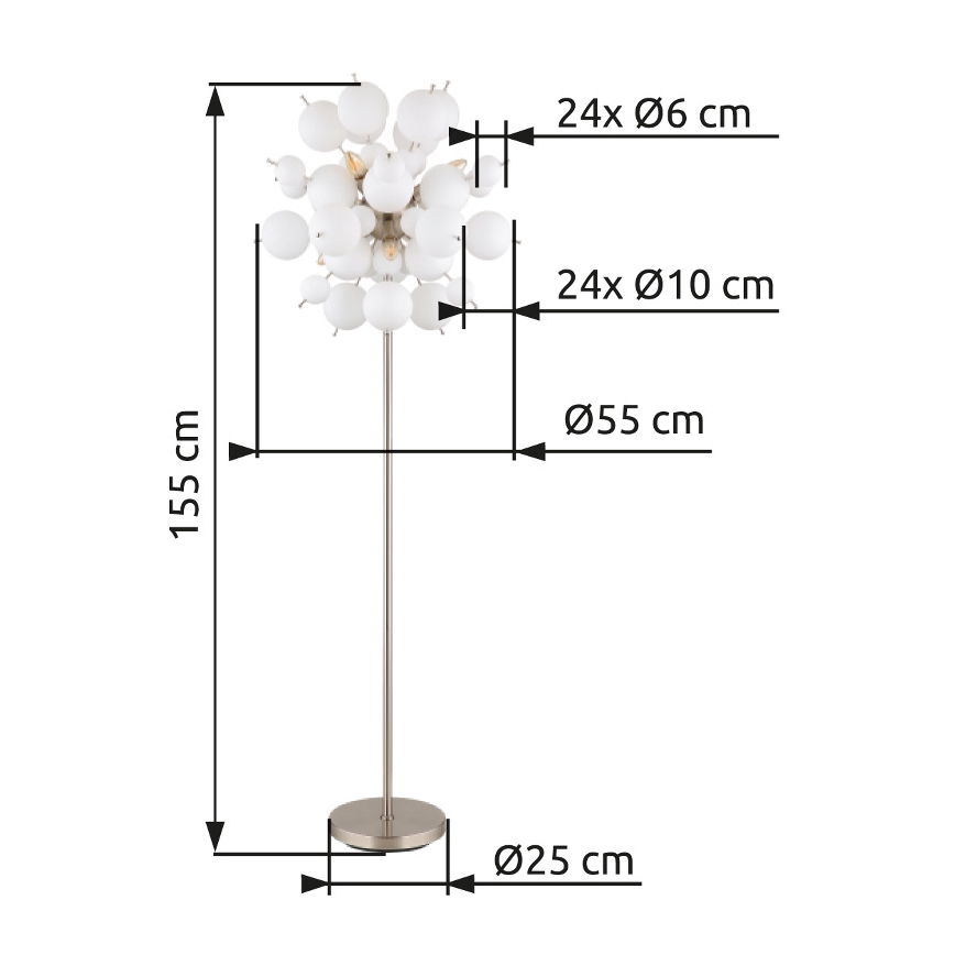 Globo - Staande lamp 6xE14/25W/230V wit