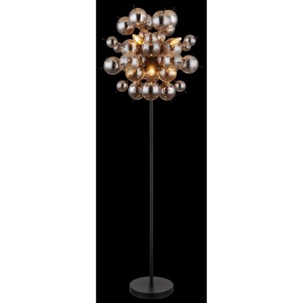Globo - Staande lamp 6xE14/25W/230V zwart/gerookt
