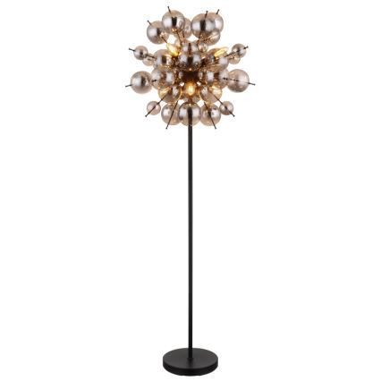 Globo - Staande lamp 6xE14/25W/230V zwart/gerookt