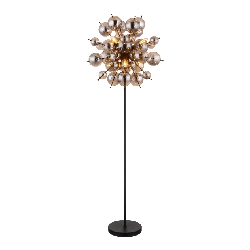 Globo - Staande lamp 6xE14/25W/230V zwart/gerookt
