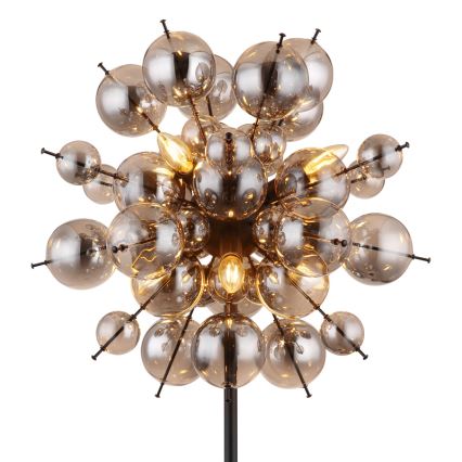 Globo - Staande lamp 6xE14/25W/230V zwart/gerookt