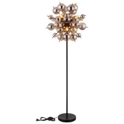Globo - Staande lamp 6xE14/25W/230V zwart/gerookt
