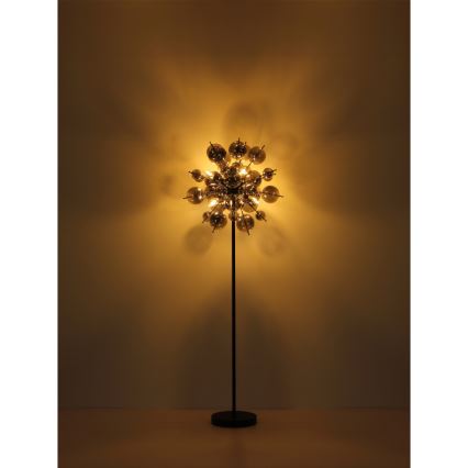 Globo - Staande lamp 6xE14/25W/230V zwart/gerookt