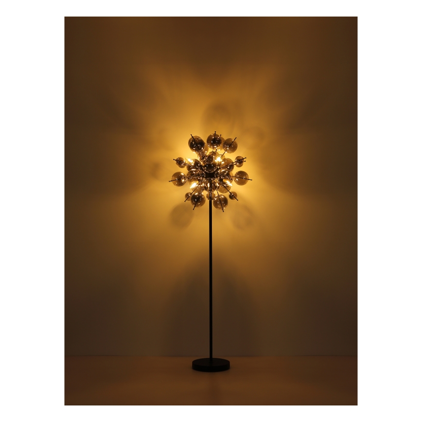 Globo - Staande lamp 6xE14/25W/230V zwart/gerookt