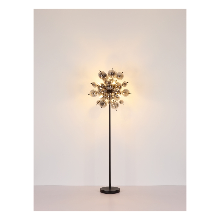 Globo - Staande lamp 6xE14/25W/230V zwart/gerookt