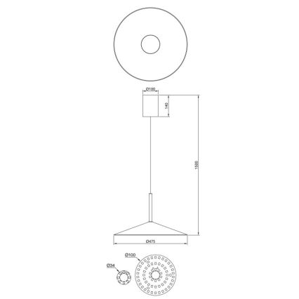 Globo - LED-hanglamp aan kabel LED/18W/230V 4000K zwart