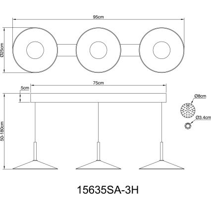 Globo - LED-kroonluchter aan kabel LED/24W/230V 4000K beige