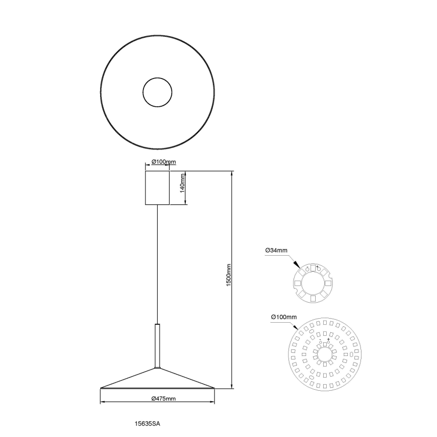 Globo - LED-hanglamp aan kabel LED/18W/230V 4000K crème