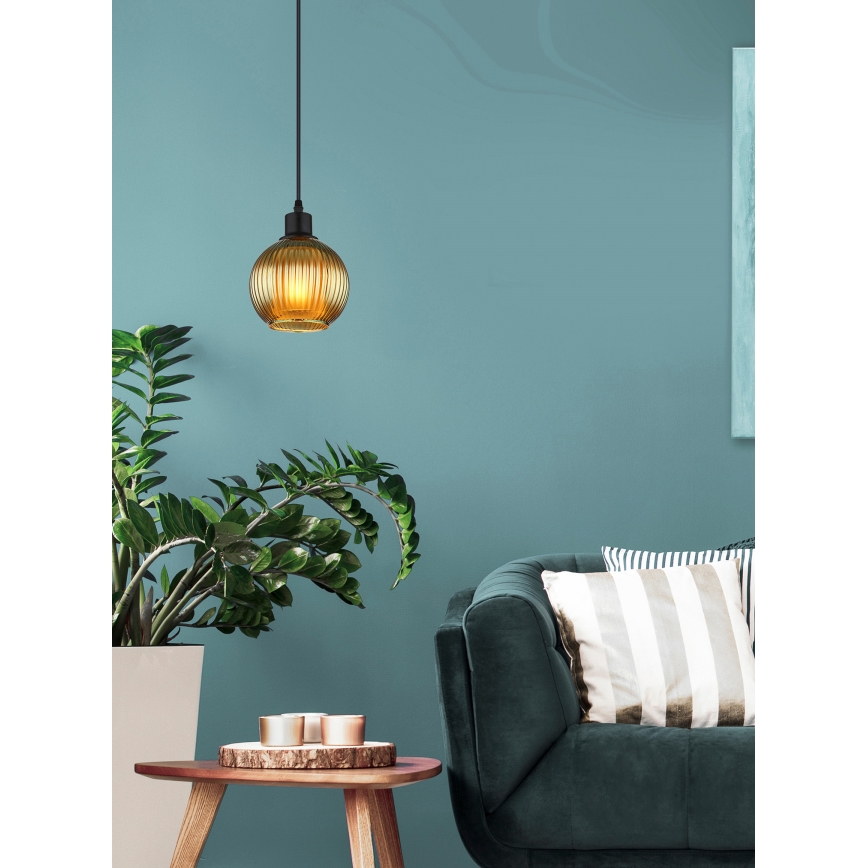 Globo - Hanglamp aan een koord 1xE27/25W/230V diameter 15 cm groen