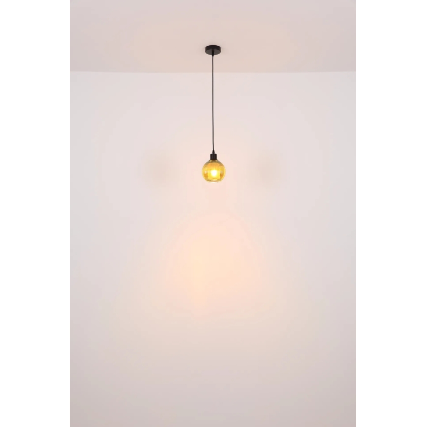 Globo - Hanglamp aan een koord 1xE27/25W/230V diameter 15 cm groen