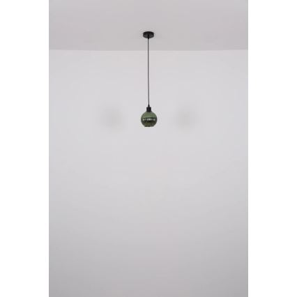 Globo - Hanglamp aan een koord 1xE27/25W/230V diameter 15 cm groen