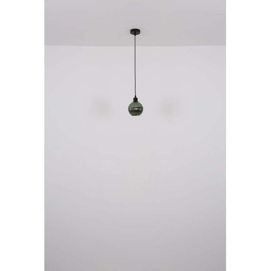 Globo - Hanglamp aan een koord 1xE27/25W/230V diameter 15 cm groen