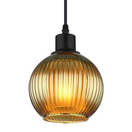 Globo - Hanglamp aan een koord 1xE27/25W/230V diameter 15 cm groen
