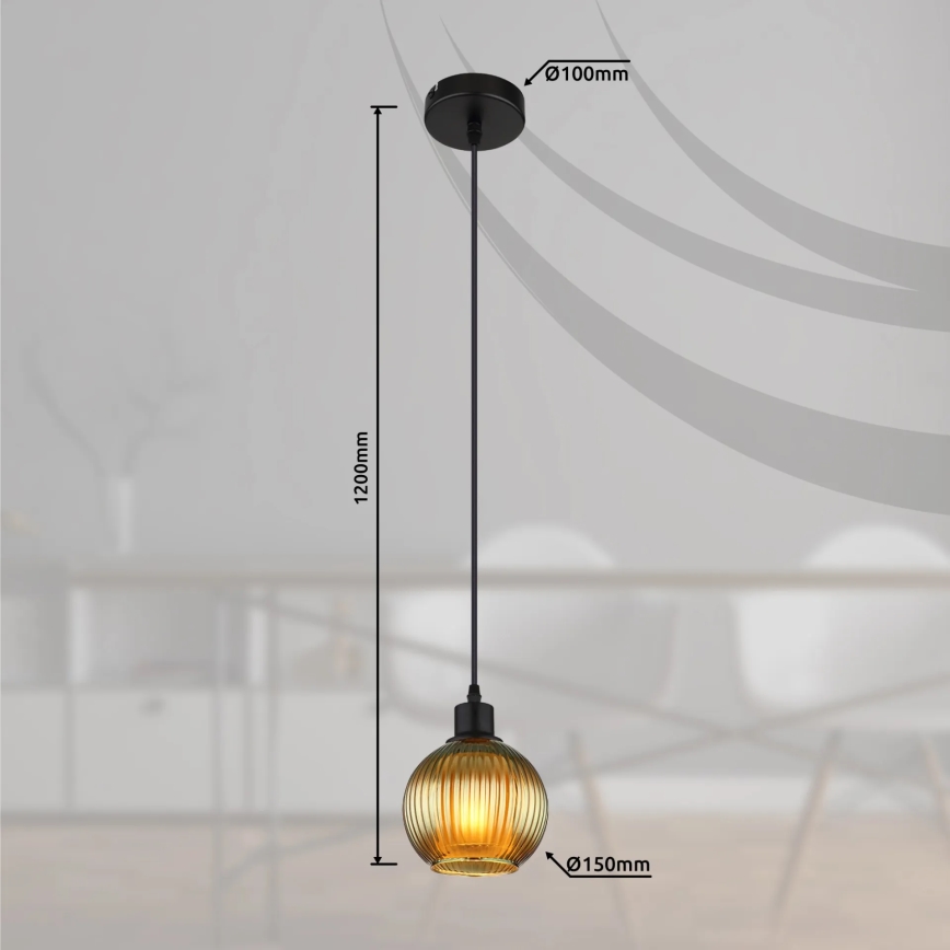 Globo - Hanglamp aan een koord 1xE27/25W/230V diameter 15 cm groen