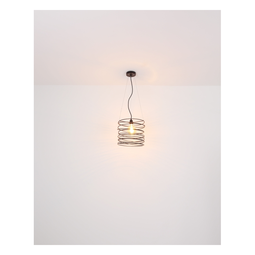 Globo 15640H - Suspension sur câble TILLY 1xE27/60W/230V, noire