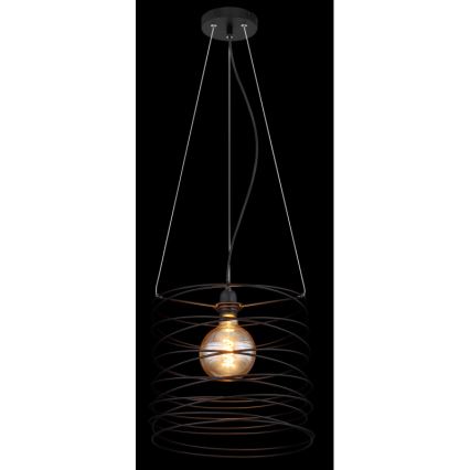 Globo 15640H - Suspension sur câble TILLY 1xE27/60W/230V, noire