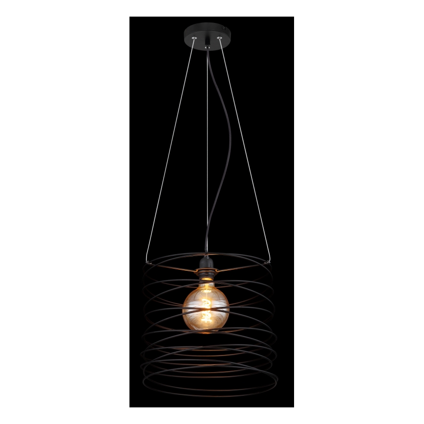 Globo 15640H - Suspension sur câble TILLY 1xE27/60W/230V, noire