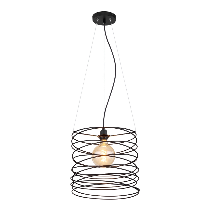 Globo 15640H - Suspension sur câble TILLY 1xE27/60W/230V, noire