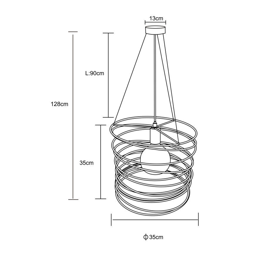 Globo 15640H - Suspension sur câble TILLY 1xE27/60W/230V, noire
