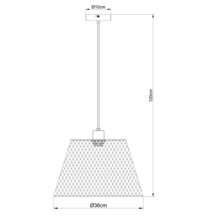 Globo - Hanglamp aan een koord 1xE27/40W/230V diameter 36 cm