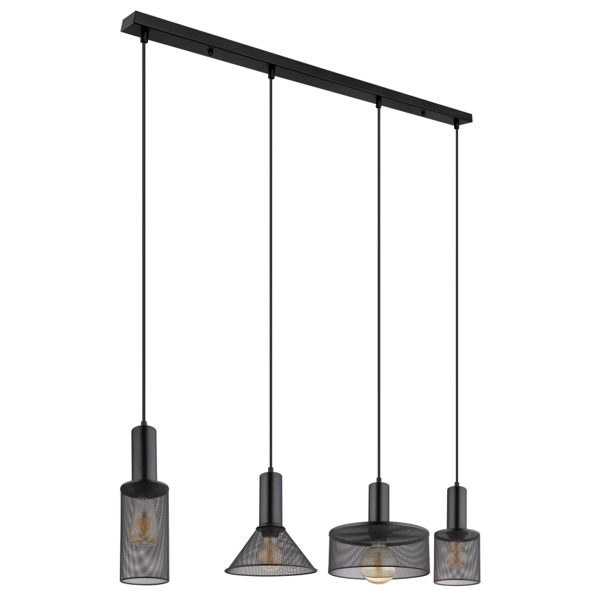 Globo - Hanglamp aan een koord 4xE27/60W/230V zwart