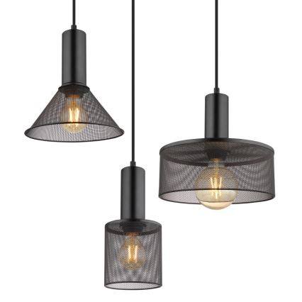 Globo 15648-6H - Hanglamp aan kabel JEDD 6xE27/60W/230V zwart