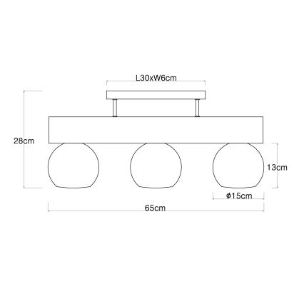 Globo - Bevestigde hanglamp 3xE27/40W/230V