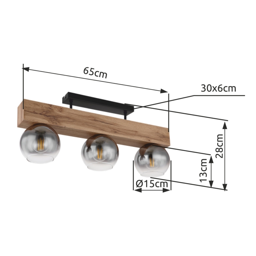Globo - Plafondlamp 3xE27/40W/230V
