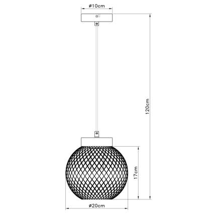 Globo - Hanglamp aan een koord 1xE27/60W/230V