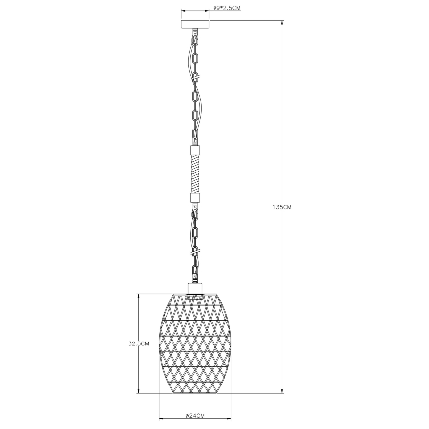 Globo - Kroonluchter aan ketting 1x E27 / 60W / 230V