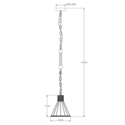 Globo - Suspension sur chaîne 1xE27/60W/230V