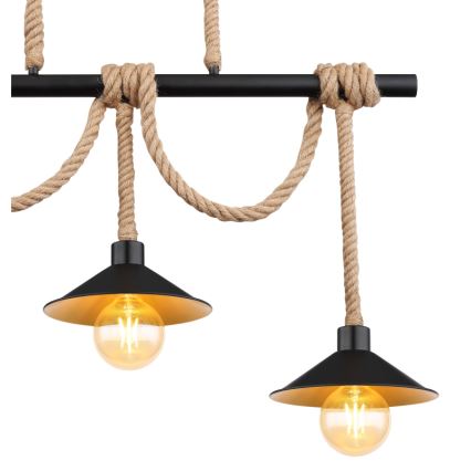 Globo 15690-3H - Hanglamp DIANA aan kabel, 3x E27/60W/230V, zwart