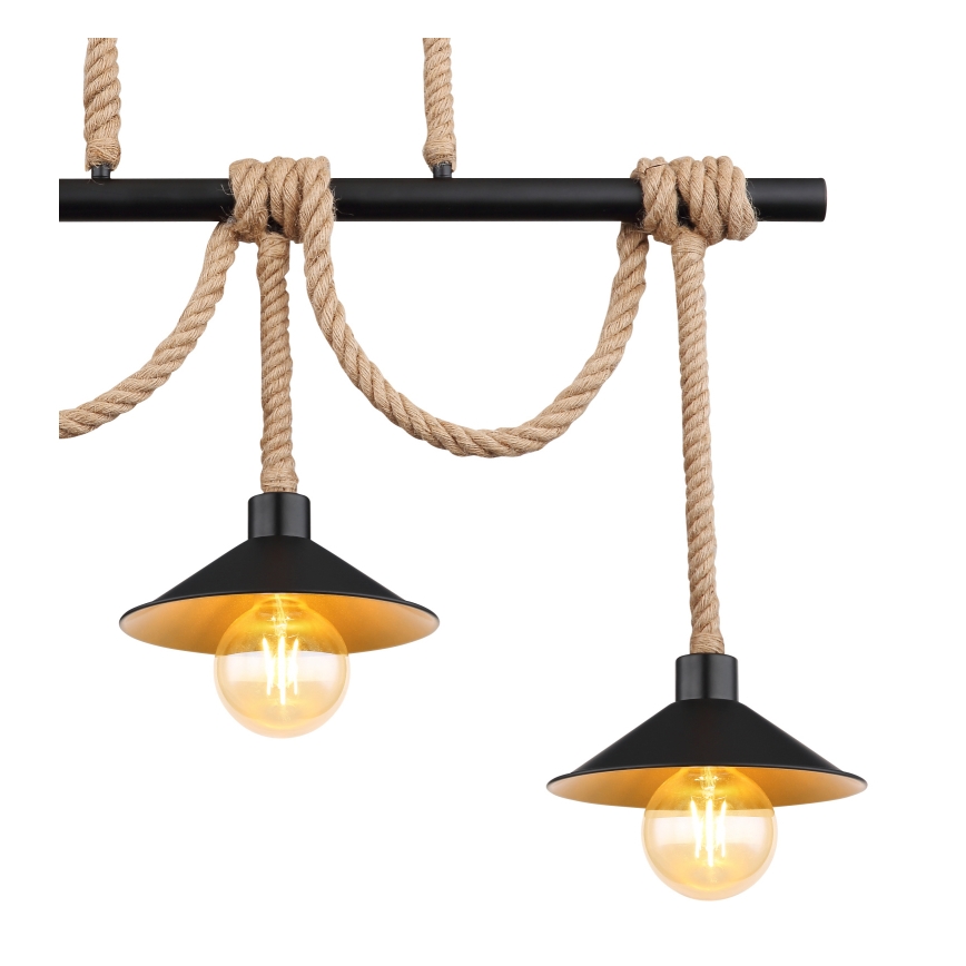 Globo 15690-3H - Hanglamp DIANA aan kabel, 3x E27/60W/230V, zwart