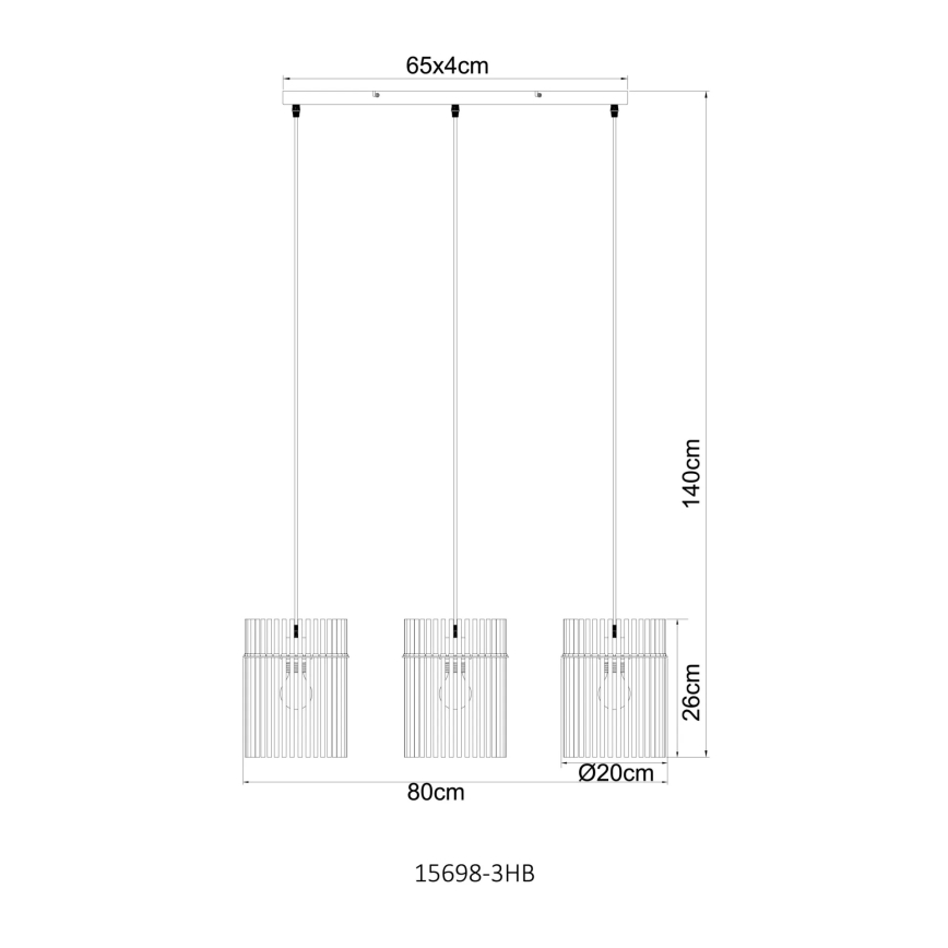 Globo - Suspension sur câble 3xE27/60W/230V