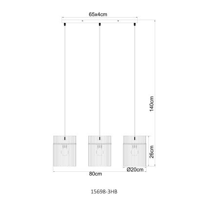 Globo - Suspension sur câble 3xE27/60W/230V