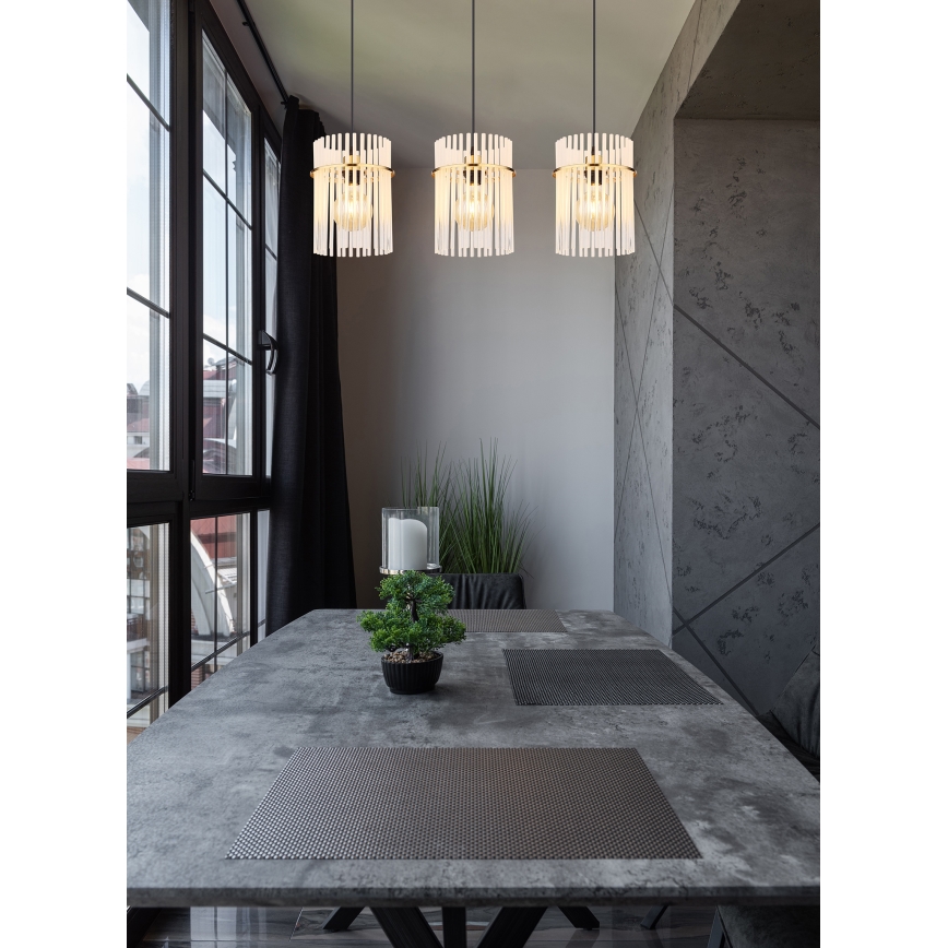 Globo - Hanglamp aan een koord 3xE27/60W/230V goud