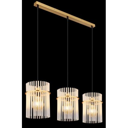 Globo - Hanglamp aan een koord 3xE27/60W/230V goud