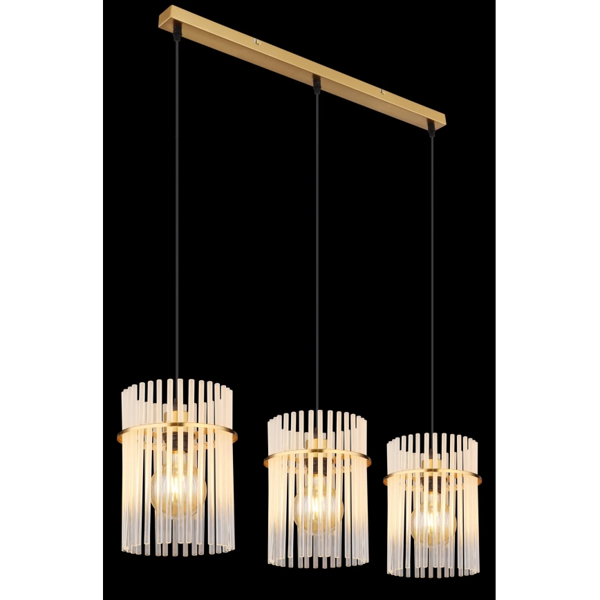 Globo - Hanglamp aan een koord 3xE27/60W/230V goud