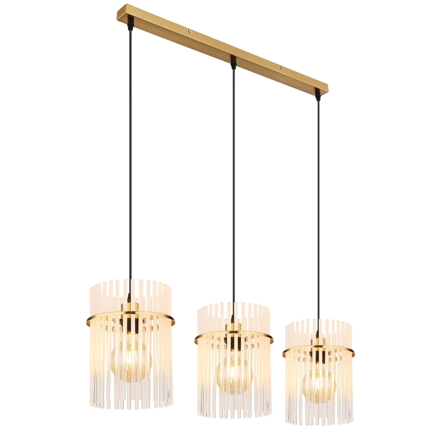 Globo - Hanglamp aan een koord 3xE27/60W/230V goud