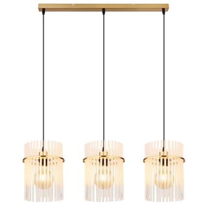 Globo - Hanglamp aan een koord 3xE27/60W/230V goud