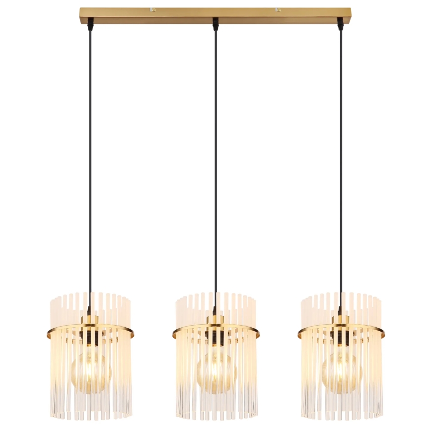 Globo - Hanglamp aan een koord 3xE27/60W/230V goud