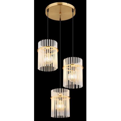 Globo - Suspension filaire 3xE27/60W/230V d. 47 cm doré