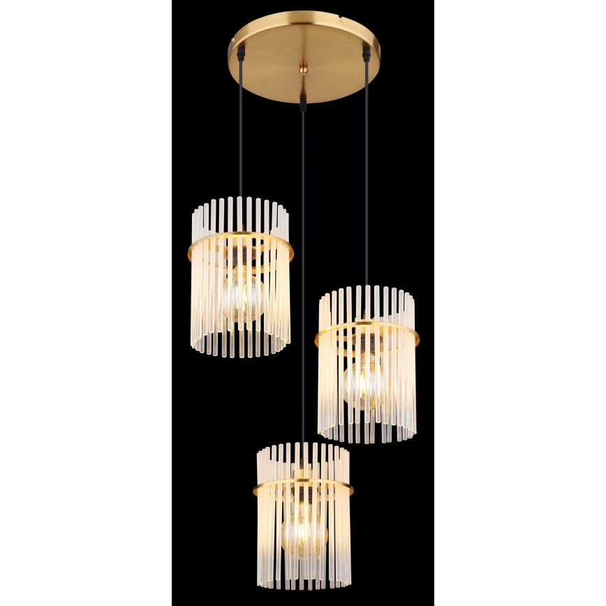 Globo - Suspension filaire 3xE27/60W/230V d. 47 cm doré