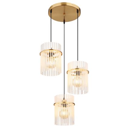 Globo - Suspension filaire 3xE27/60W/230V d. 47 cm doré