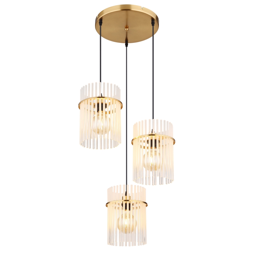 Globo - Suspension filaire 3xE27/60W/230V d. 47 cm doré